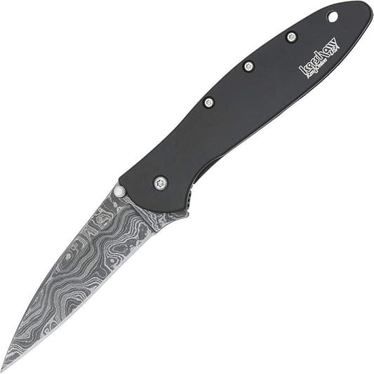 Kershaw Leek Damascus Black