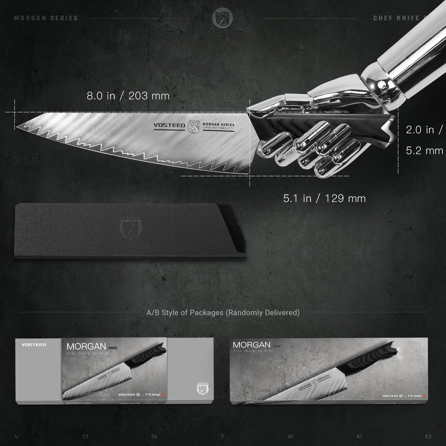 Vosteed Morgan 8 Inch Chef Knife