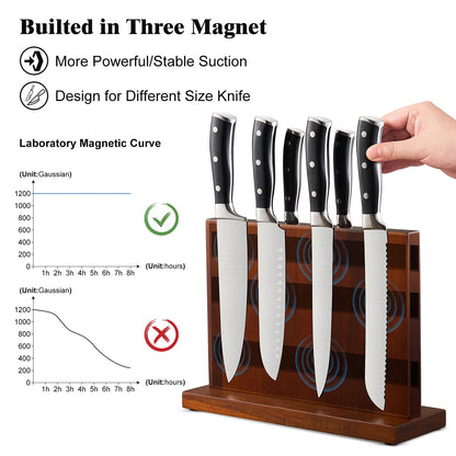 Magnetic Wooden Knife Block